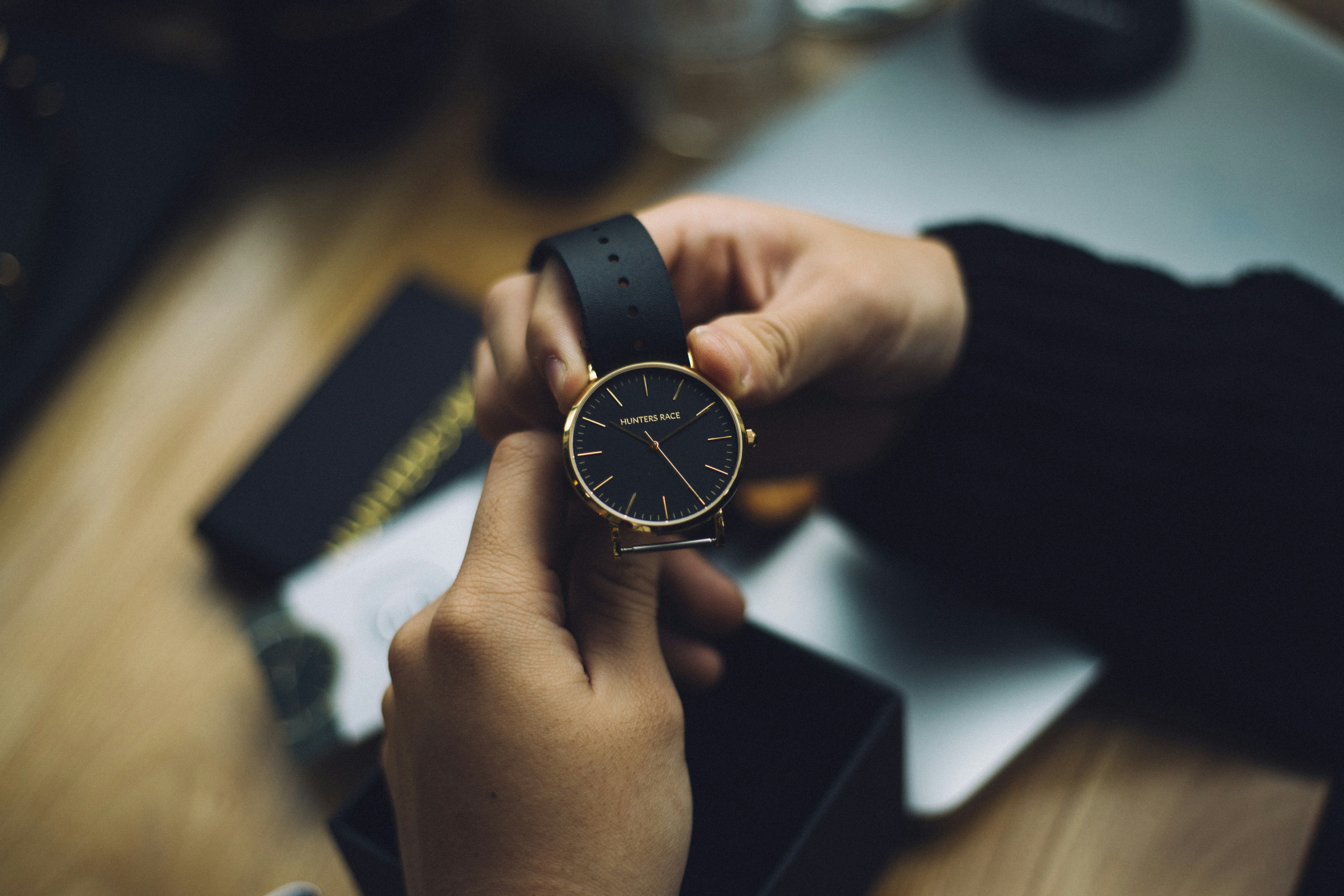 Lotus contemporary watch on wrist