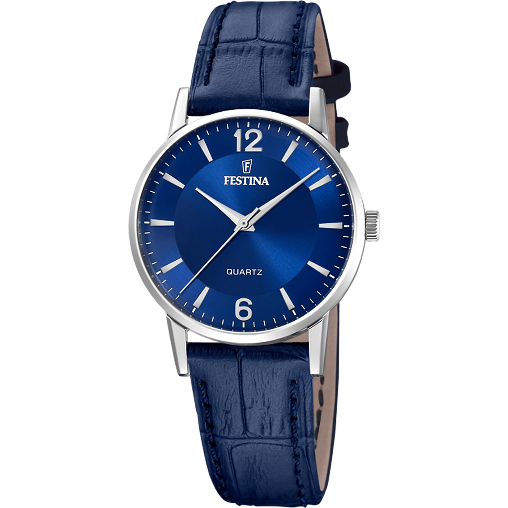 ساعة فيستينا classique-femme-festina F20691/4 أزرق، سوار جلد، نسائي