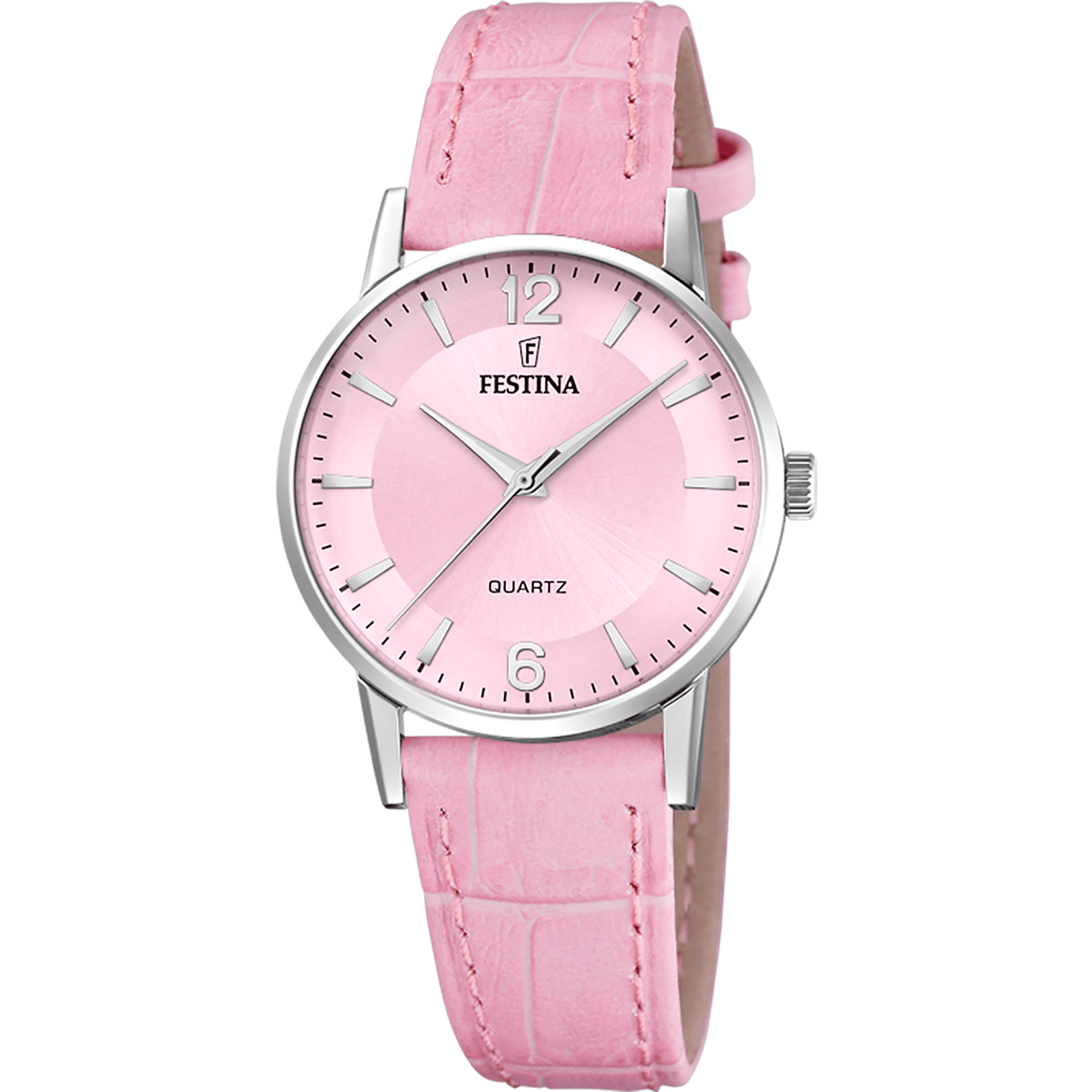 ساعة فيستينا classique-femme-festina F20691/3 وردي، سوار جلد، نسائي