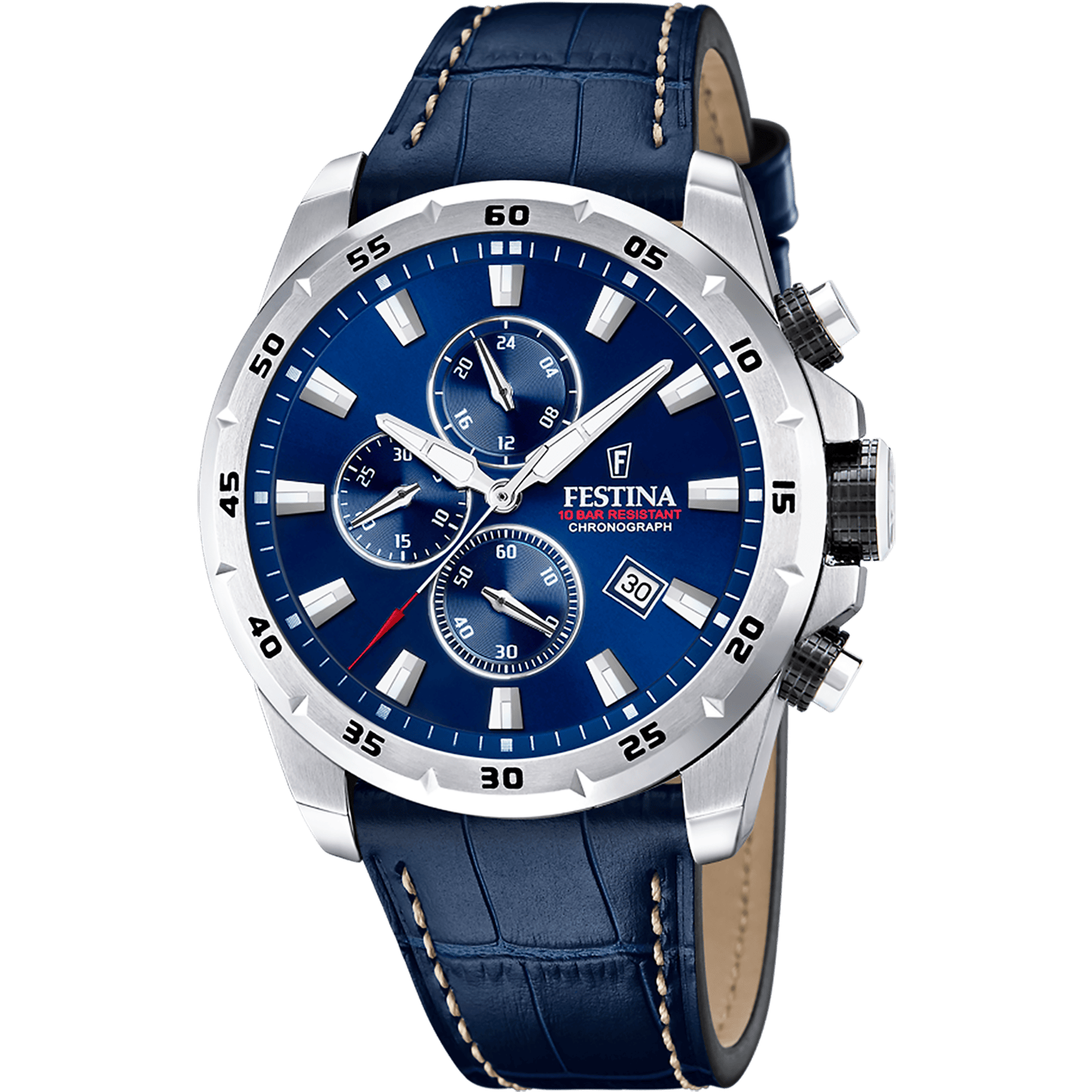 Montre Festina Timeless F20692/2 Bleu, Bracelet Cuir, Homme