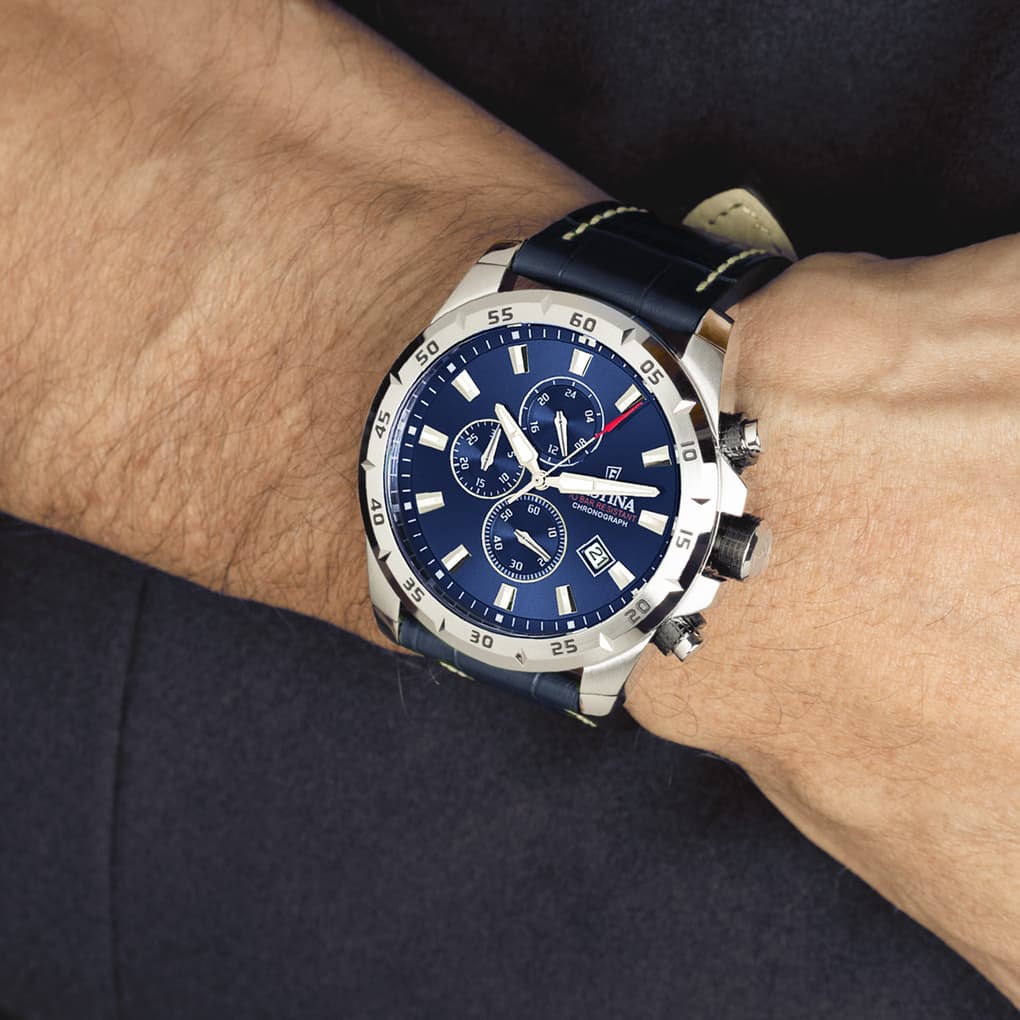 Montre Festina Timeless F20692/2 Bleu, Bracelet Cuir, Homme – image 4