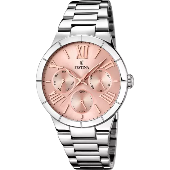 Festina Boyfriend Watch F16716/3 Pink, Steel Strap, Women