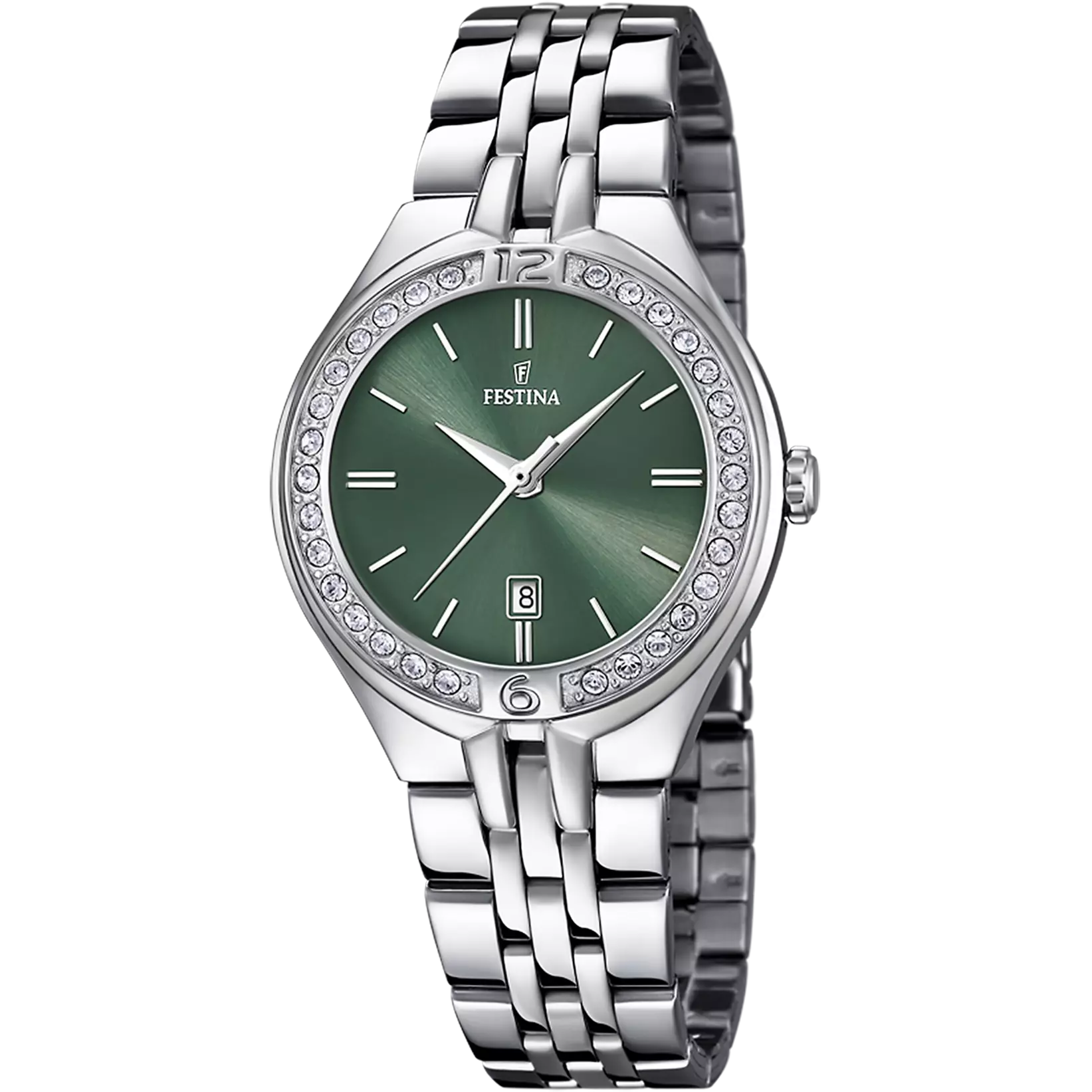 Festina Mademoiselle Watch F16867/7 Green, Steel Strap, Women