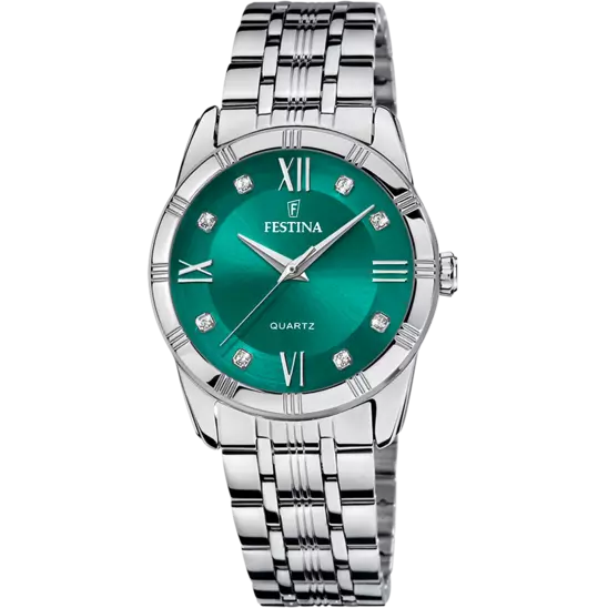 Montre Festina Madmoiselle F16940/F Vert, Bracelet Acier, Femme