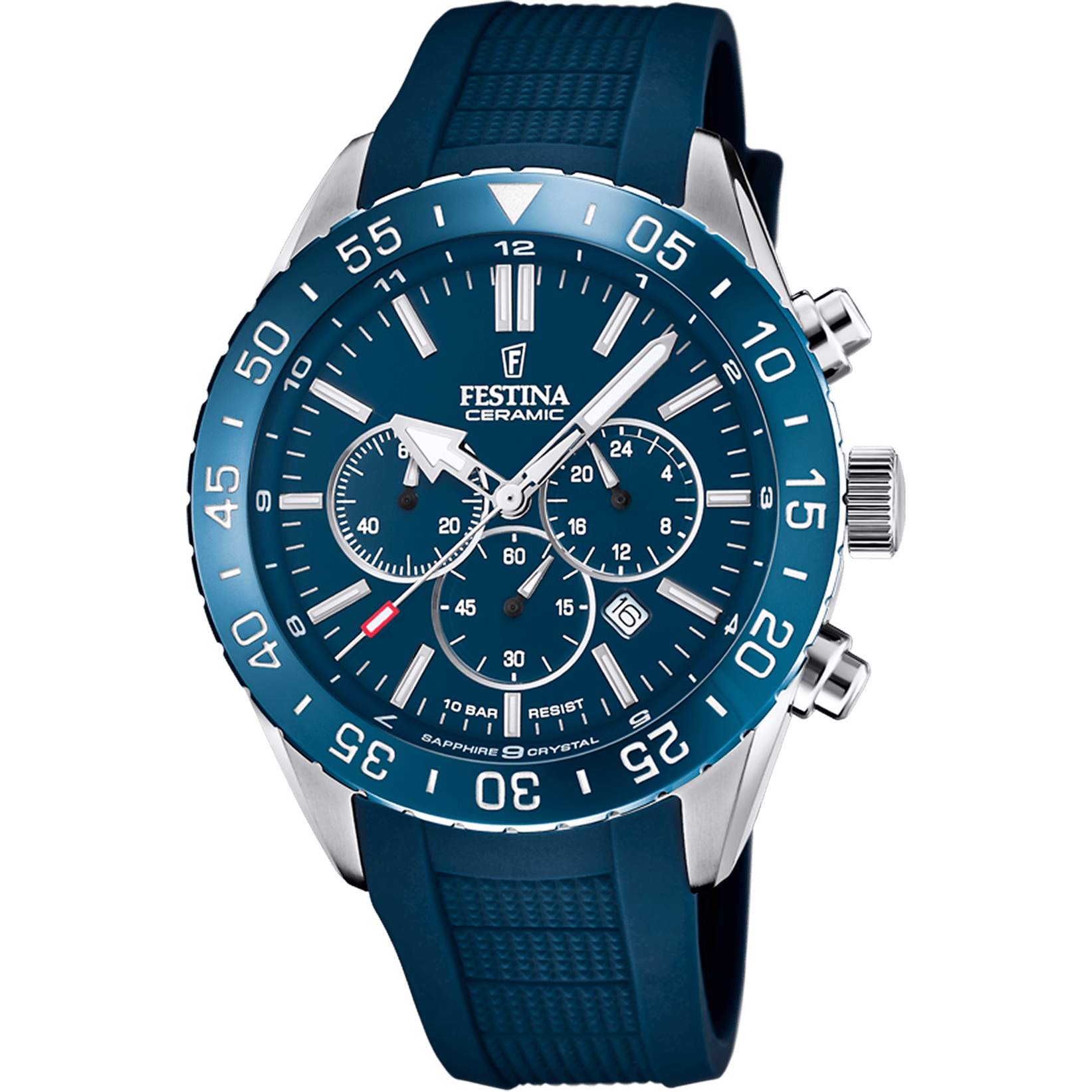Festina Sapphire Watch F20515/1 Blue, Rubber Strap, Men
