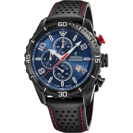Montre Festina Timeless F20519/2 Bleu, Bracelet Cuir, Homme