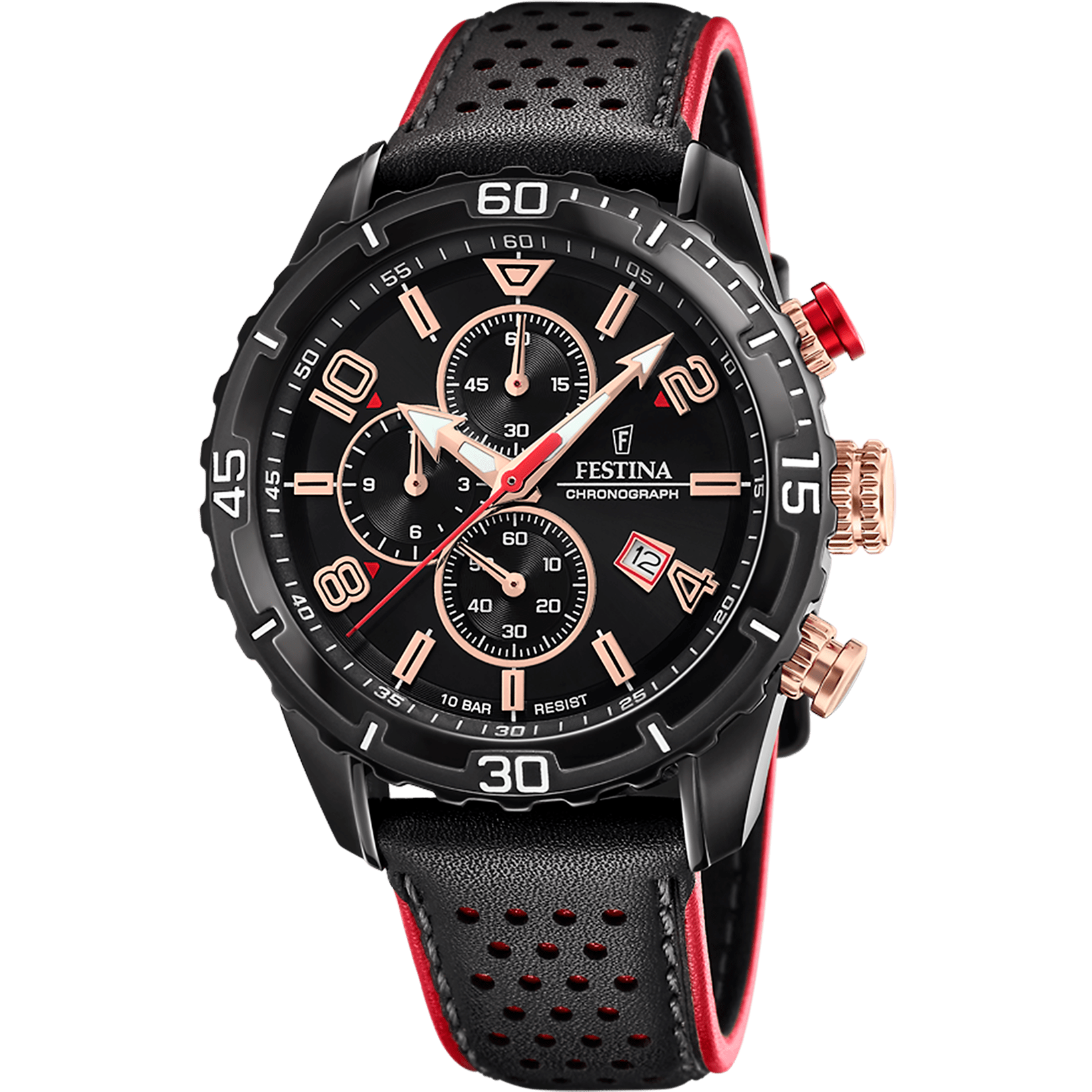 Montre Festina Timeless F20519/4 Noir, Bracelet Cuir, Homme