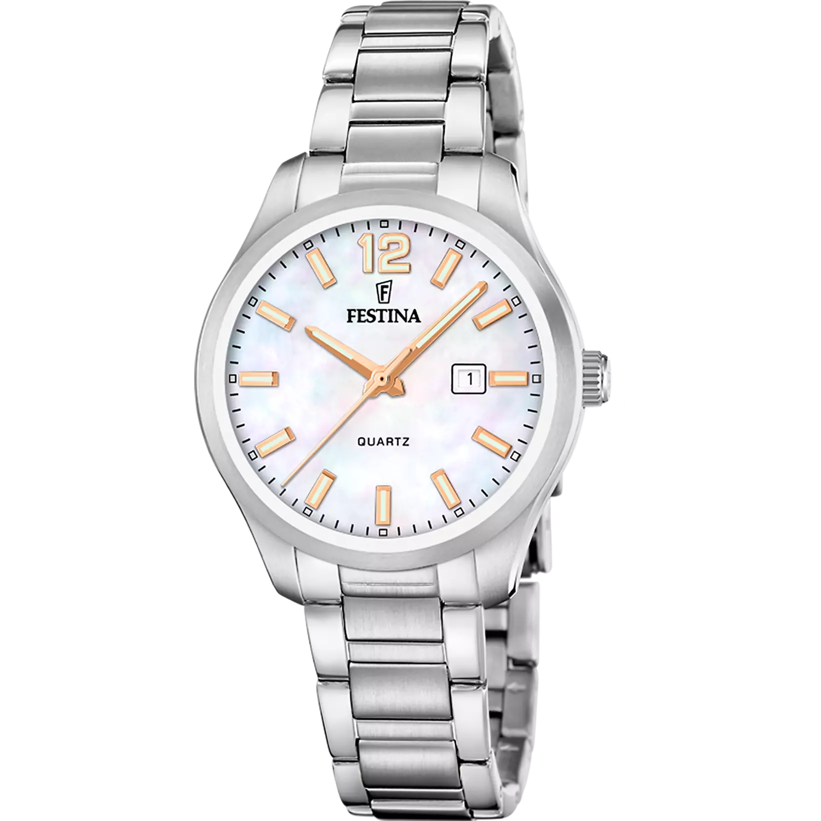 ساعة فيستينا classique-femme-festina F20737/6 لؤلؤ أم، سوار فولاذ، نسائي