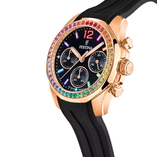 Montre Festina rainbow F20611/3 Noir, Bracelet Caoutchouc, Femme – image 2