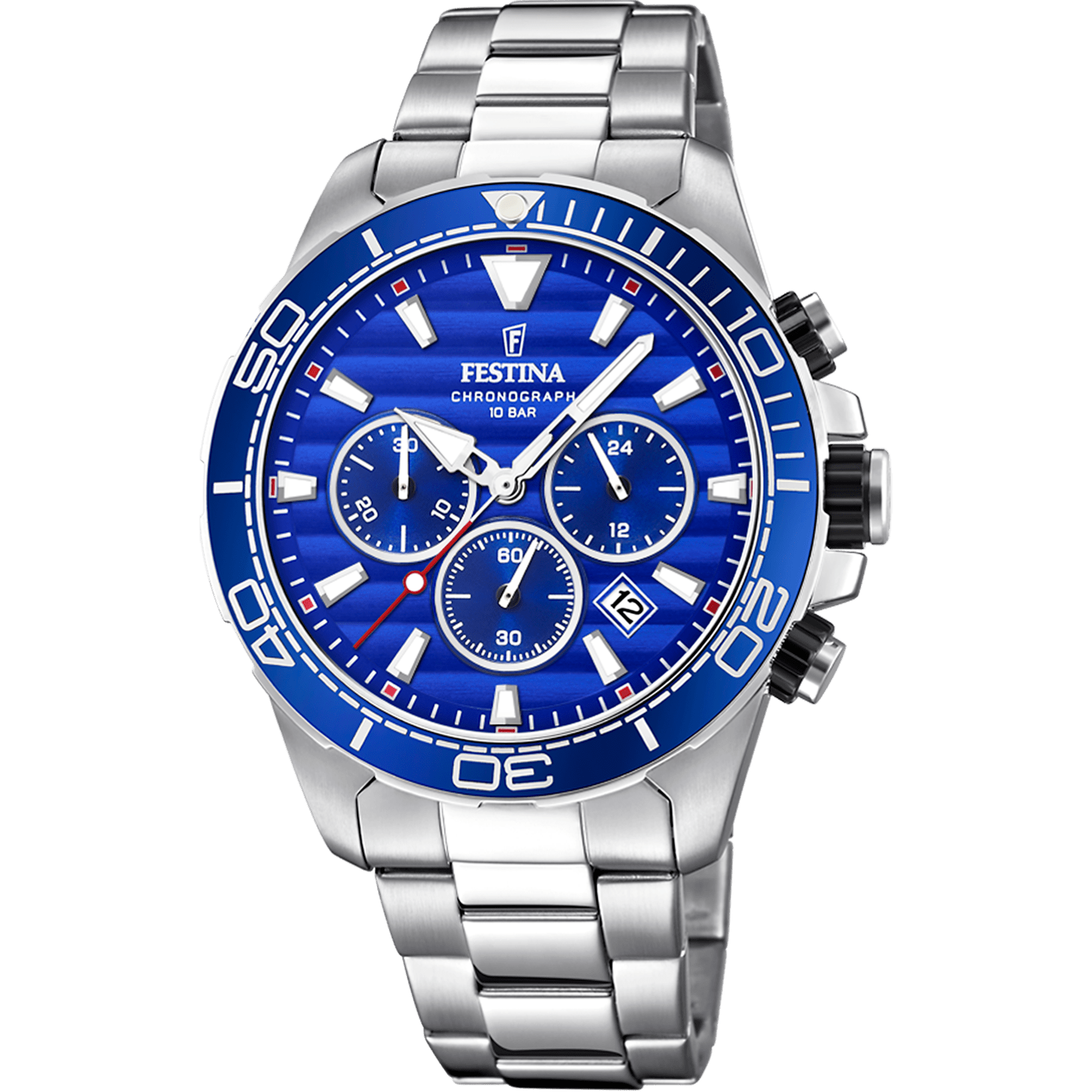 Montre Festina Prestige F20361/2 Bleu, Bracelet Acier, Homme