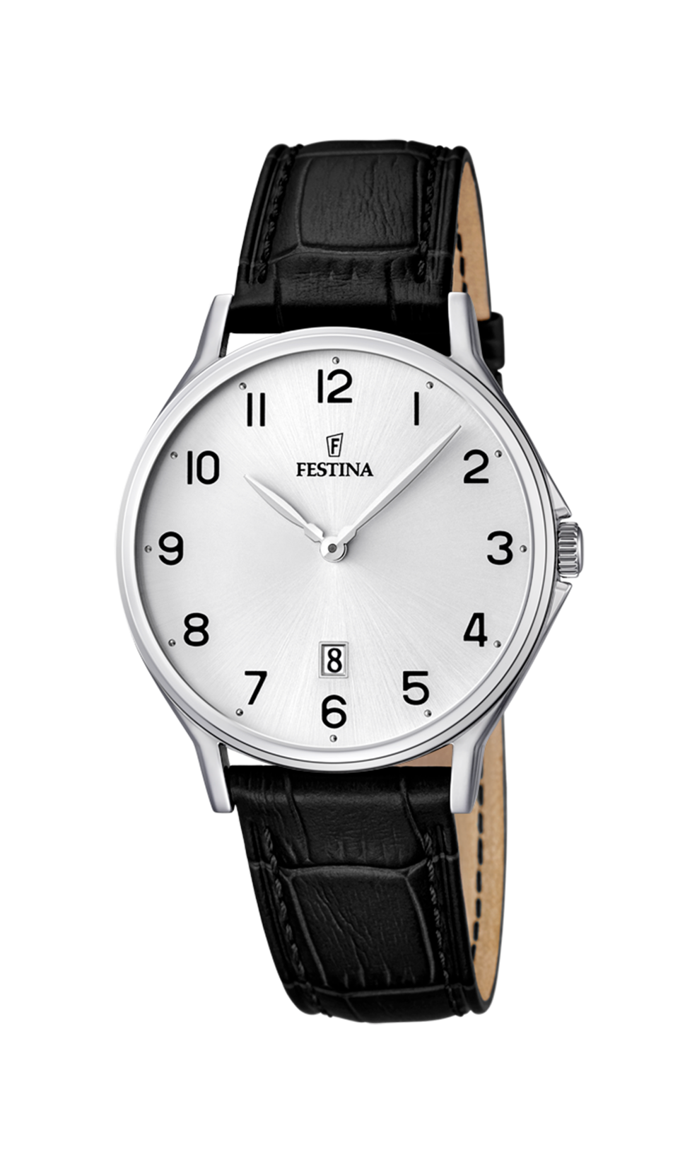 Montre Festina Classic F16745/1 Argent, Bracelet Cuir, Homme – image 2