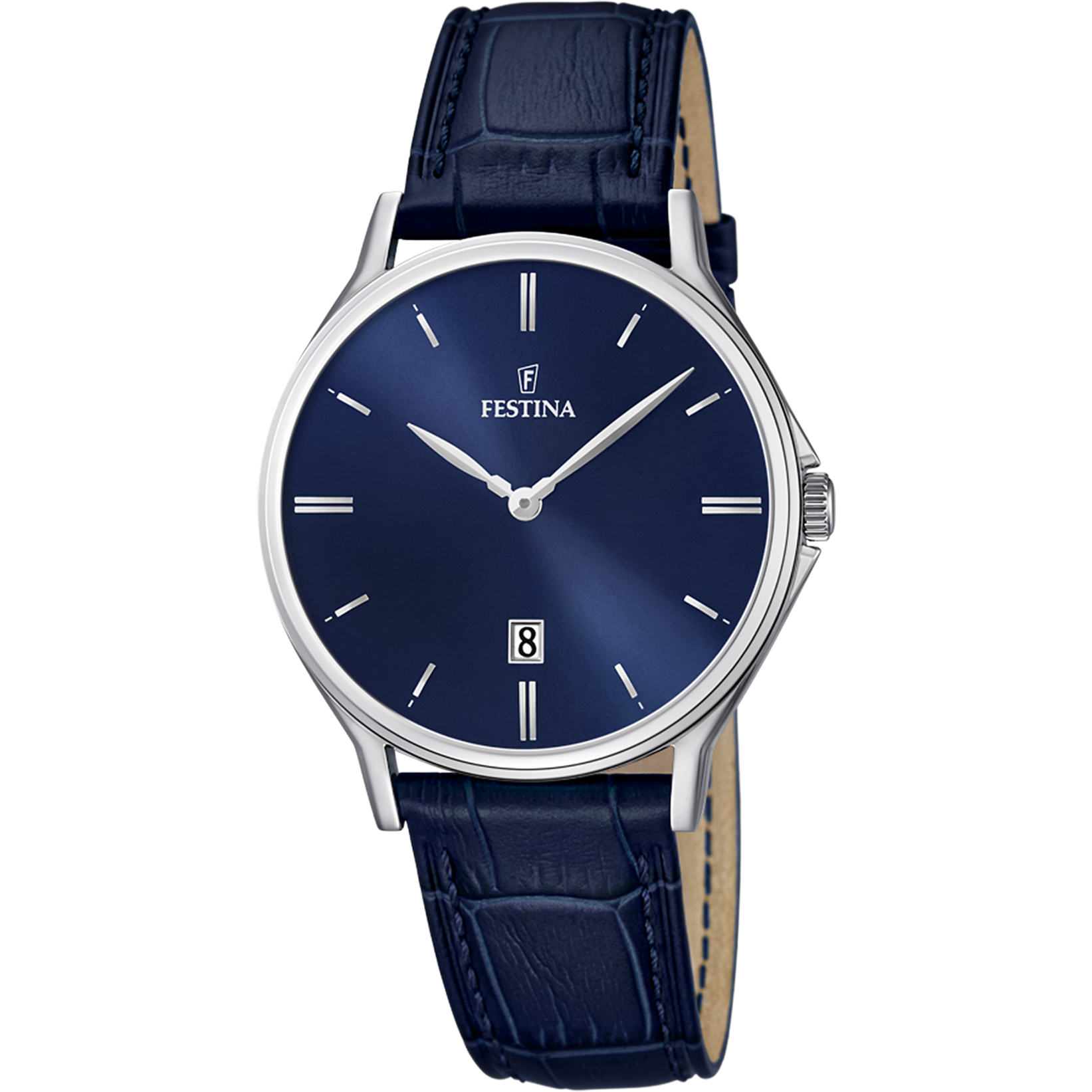 Montre Festina Classic F16745/3 Bleu, Bracelet Cuir, Homme