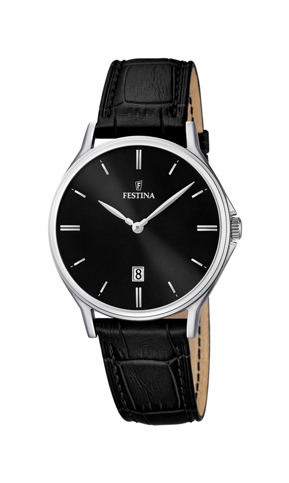 Festina Classic Watch F16745/5 Black, Leather Strap, Men – image 2