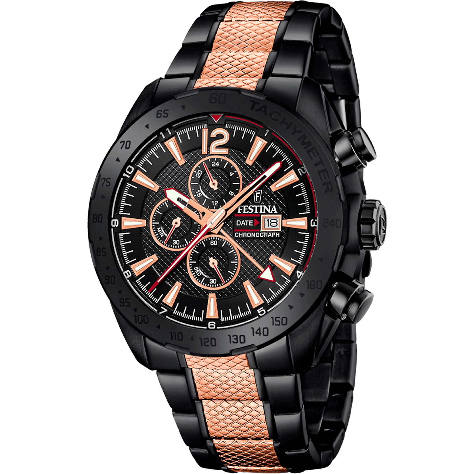 Festina Prestige Watch F20493/2 Black, Steel Strap, Men