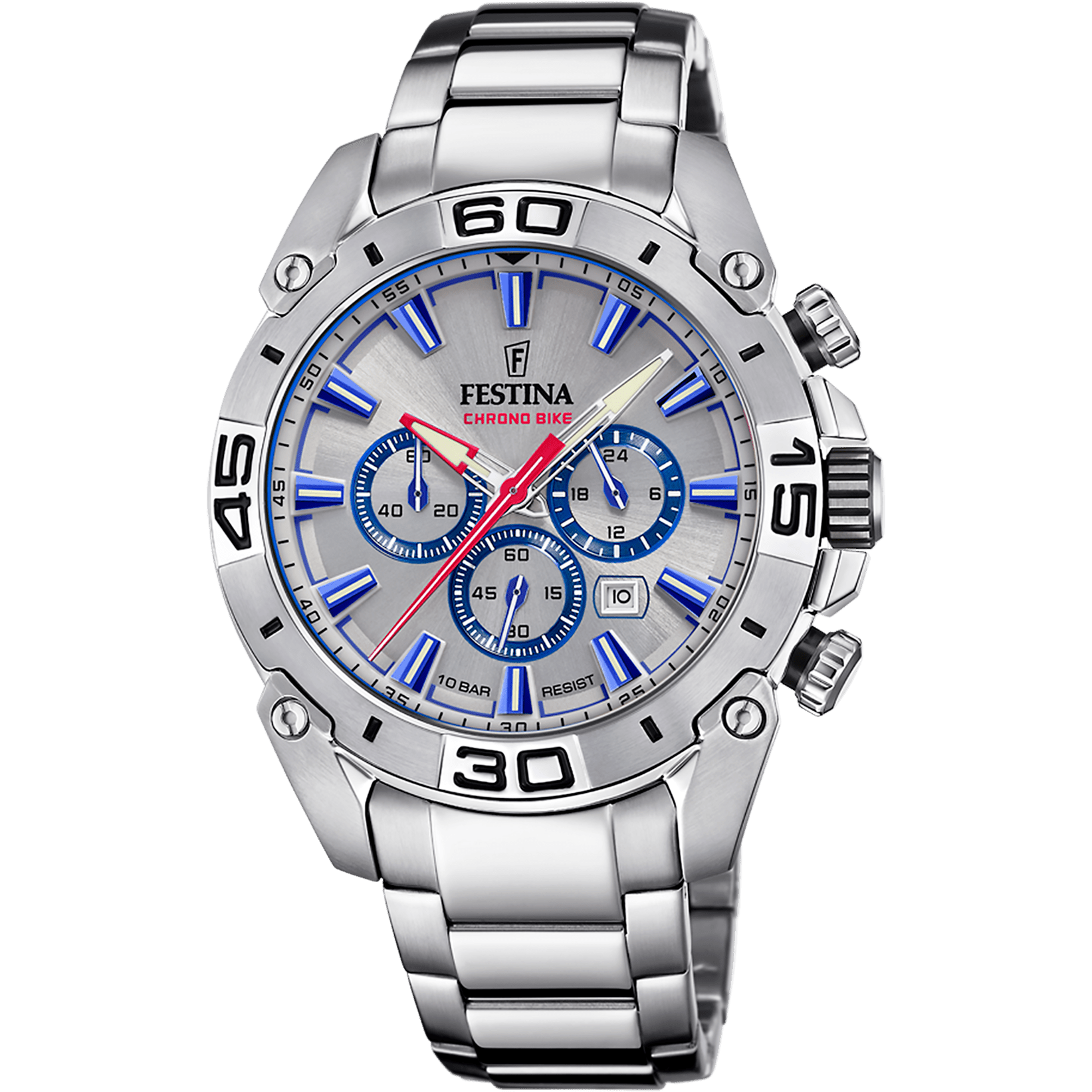 Montre Festina Chronobike F20543/1 Gris, Bracelet Acier, Homme