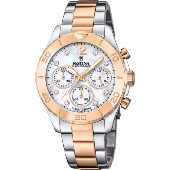 Montre Festina Boyfriend F20605/1 Nacre, Bracelet Acier, Femme