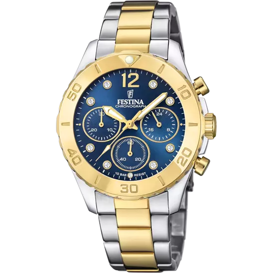 Montre Festina Boyfriend F20604/3 Bleu, Bracelet Acier, Femme