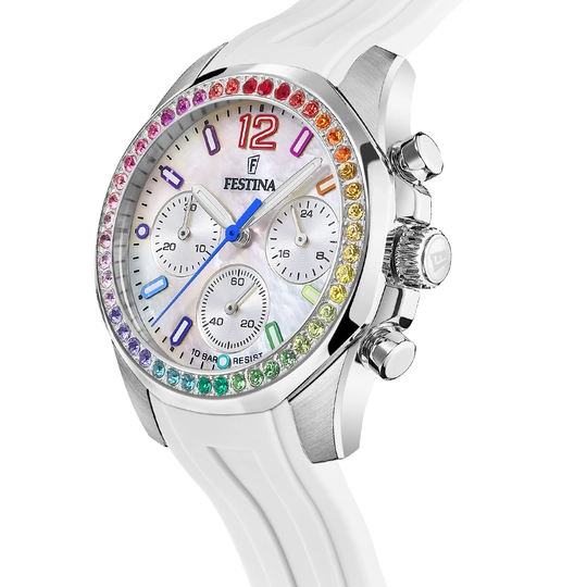 Montre Festina rainbow F20610/2 Blanc, Bracelet Caoutchouc, Femme – image 2
