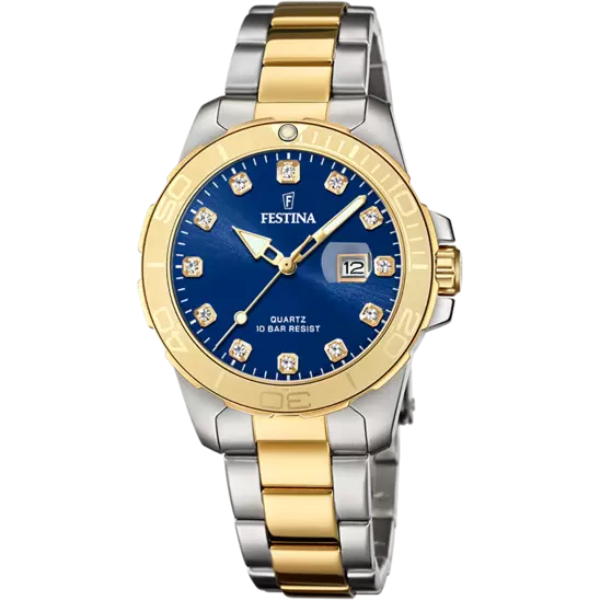 Montre Festina Boyfriend F20504/3 Bleu, Bracelet Acier, Femme