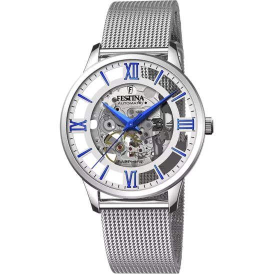Festina Skeleton Watch F20534/1 Grey, Steel Strap, Men