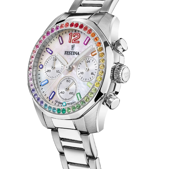 Montre Festina rainbow F20606/2 Blanc, Bracelet Acier, Femme – image 3
