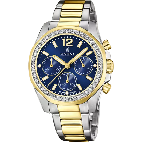 Montre Festina Boyfriend F20607/2 Bleu, Bracelet Acier, Femme