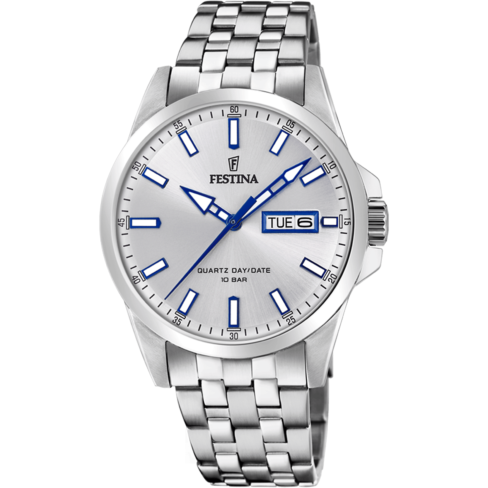 Montre Festina Classic F20357/1 Argent, Bracelet Acier, Homme