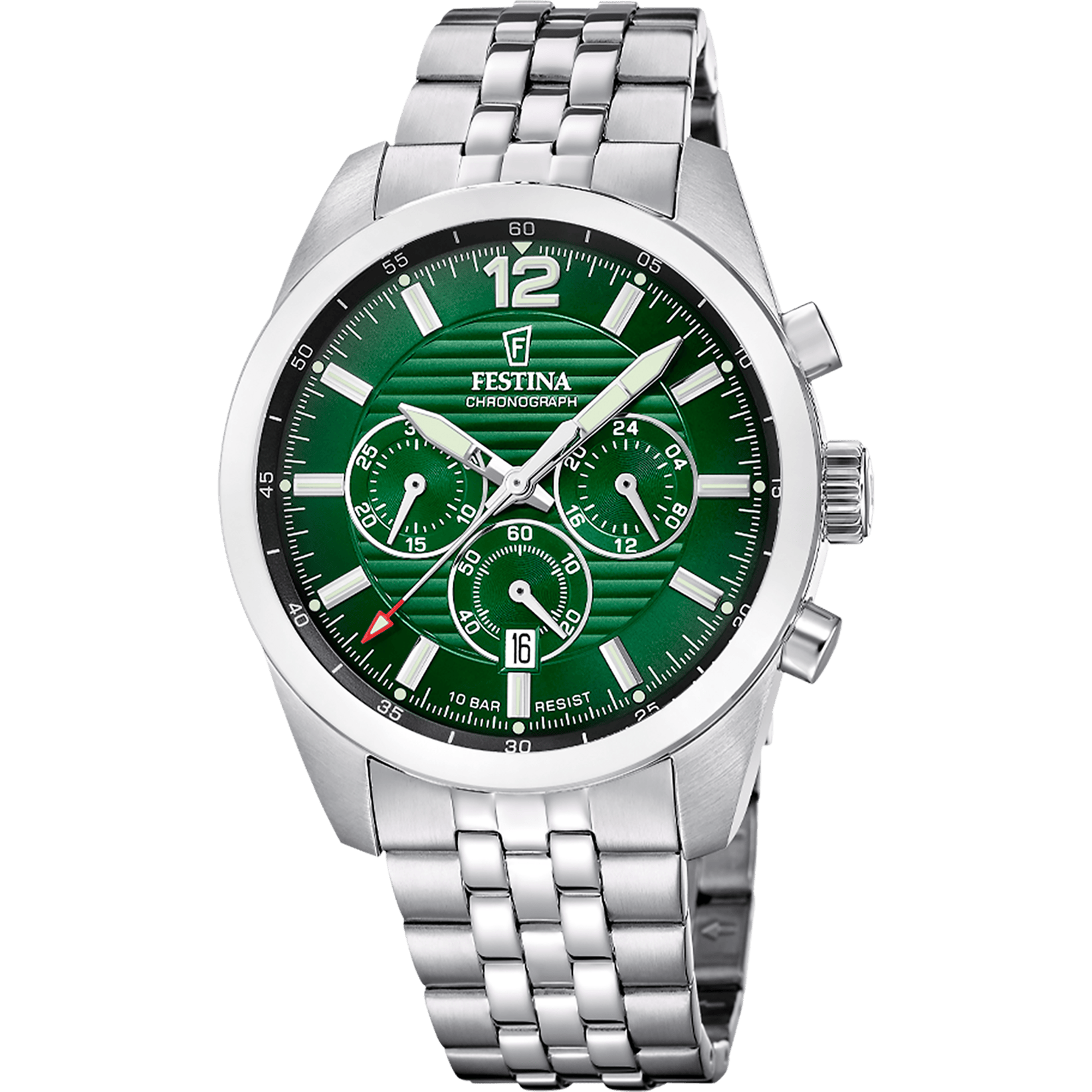 Montre Festina Timeless F20742/5 Vert, Bracelet Acier, Homme