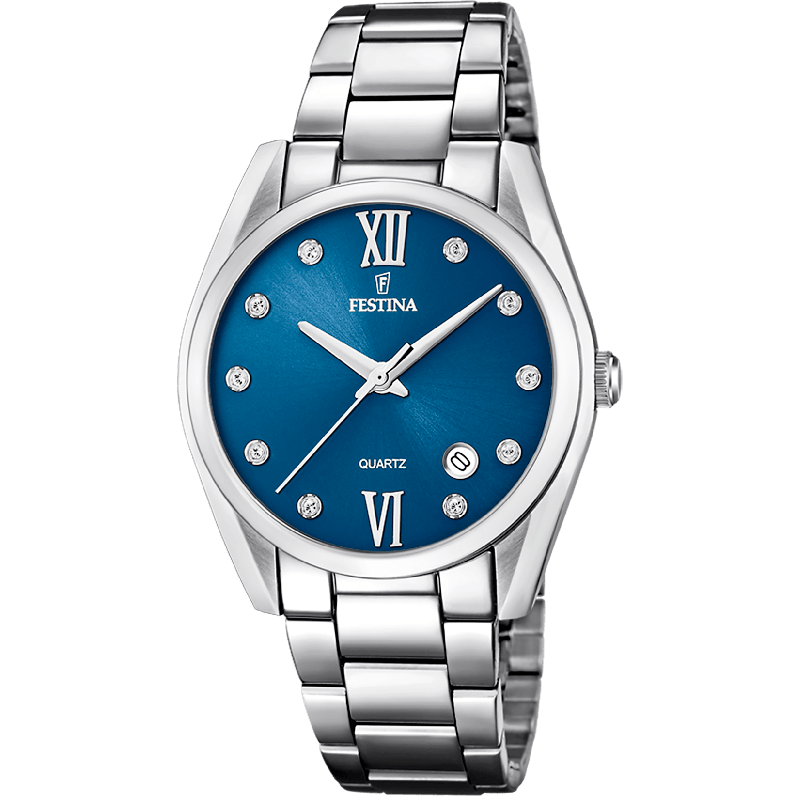 Montre Festina Boyfriend F16790/C Bleu, Bracelet Acier, Femme
