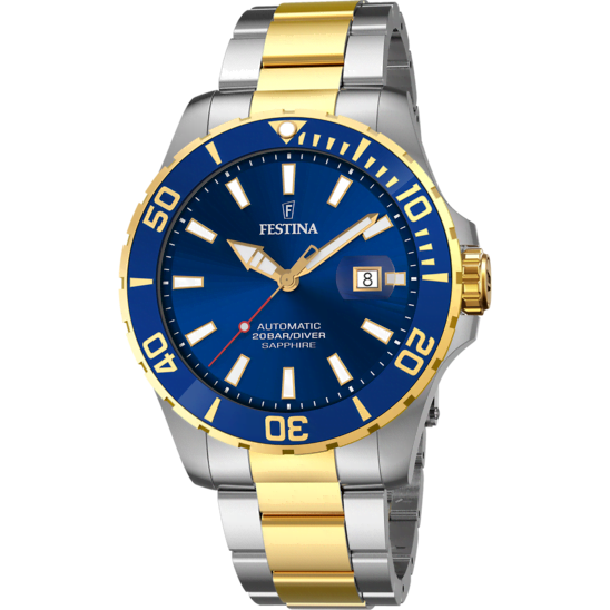 Montre Festina Saphir F20532/1 Bleu, Bracelet Acier, Homme