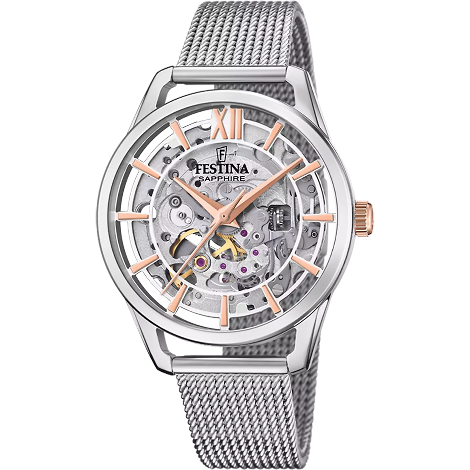 Montre Festina saphir-femme-festina F20627/1 Gris, Bracelet Acier, Femme