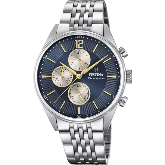 Festina Timeless Watch F20285/7 Blue, Steel Strap, Men