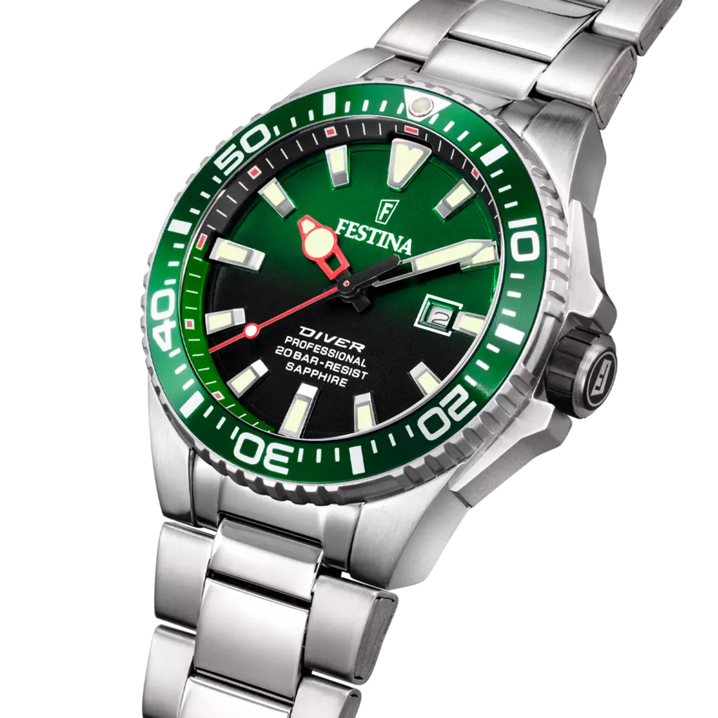 Festina The Originals Watch F20663/2 Green, Steel Strap, Men – image 3