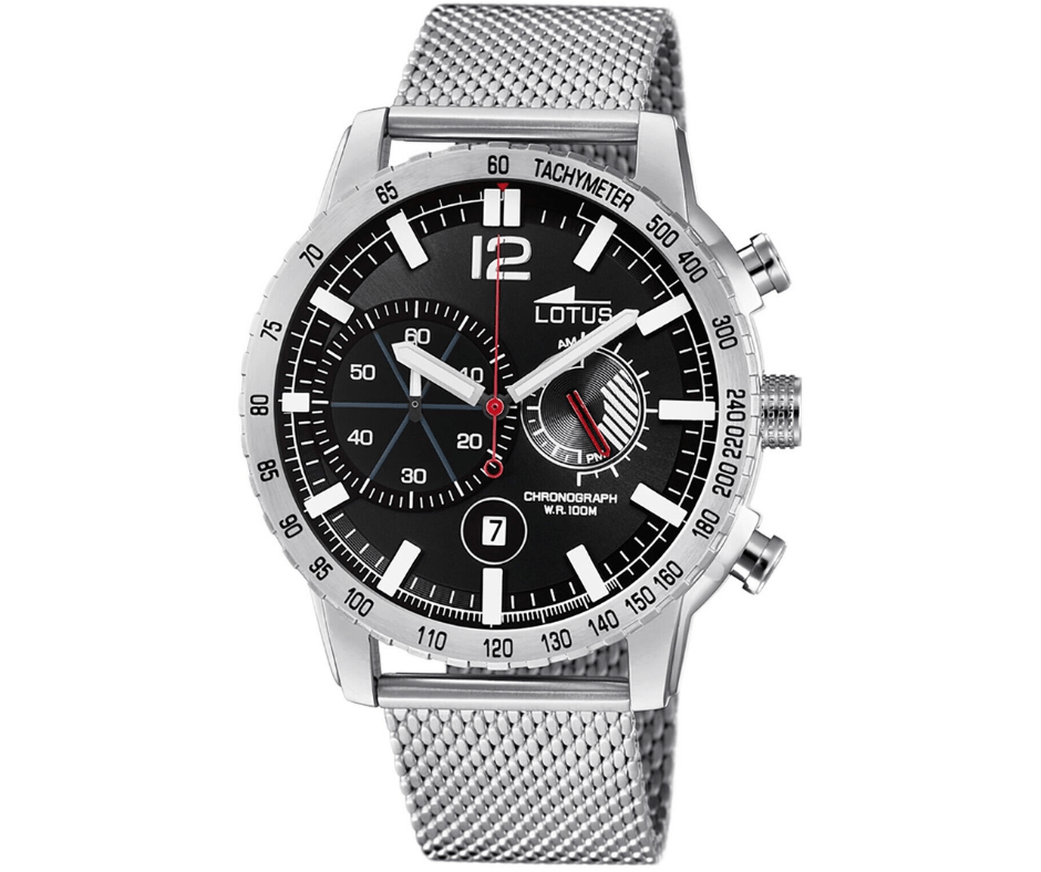 Montre Lotus chronograph-homme-lotus 10137/4 Noir, Bracelet Acier, Homme