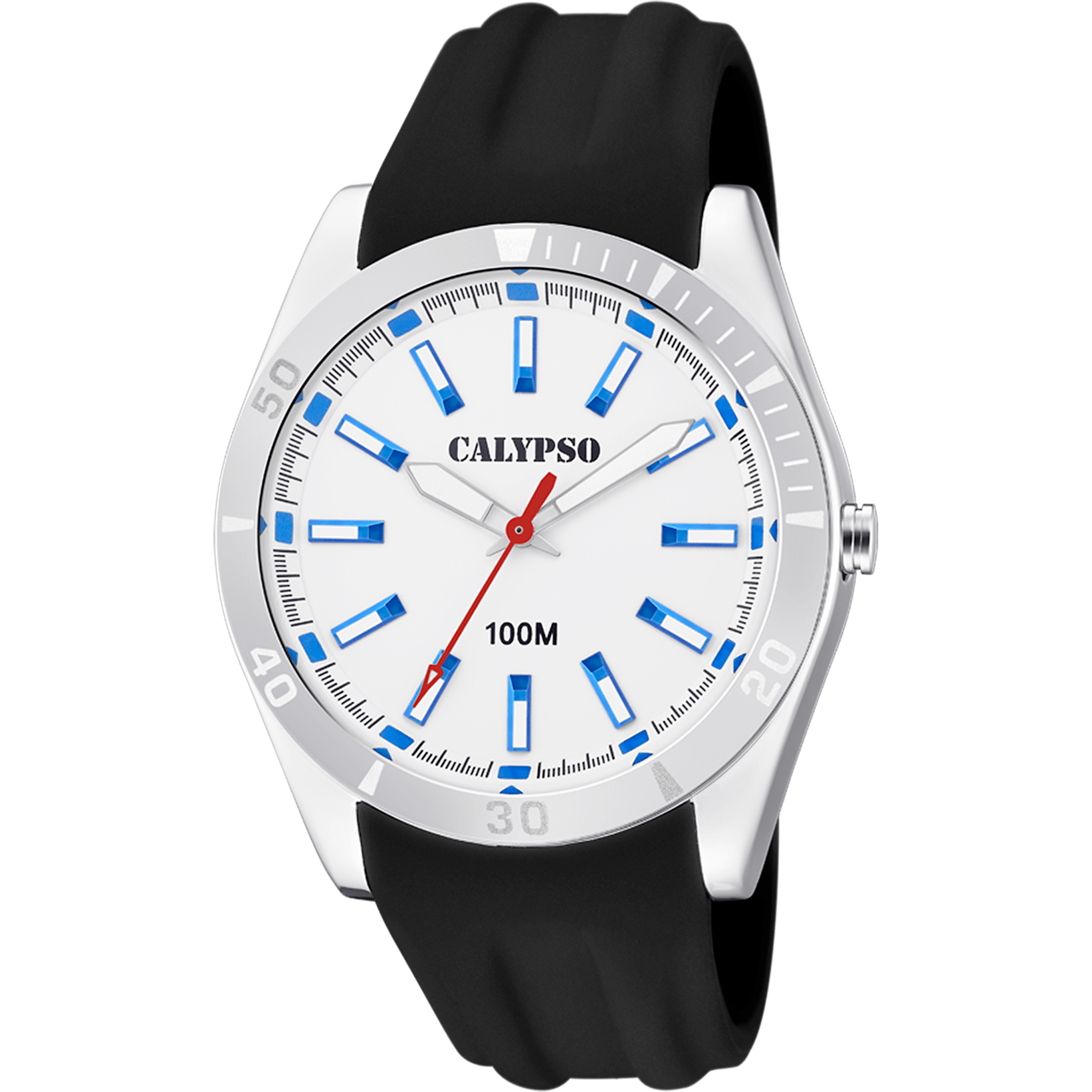 Montre Calypso Casual K5763/1 Blanc, Bracelet Caoutchouc, Homme