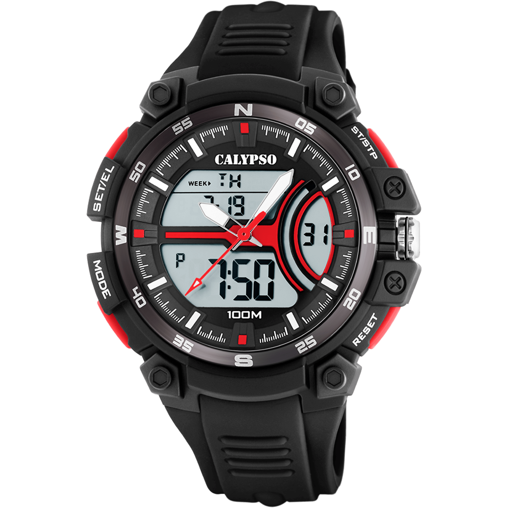 Montre Calypso K5779/6 Noir, Bracelet Caoutchouc, Homme