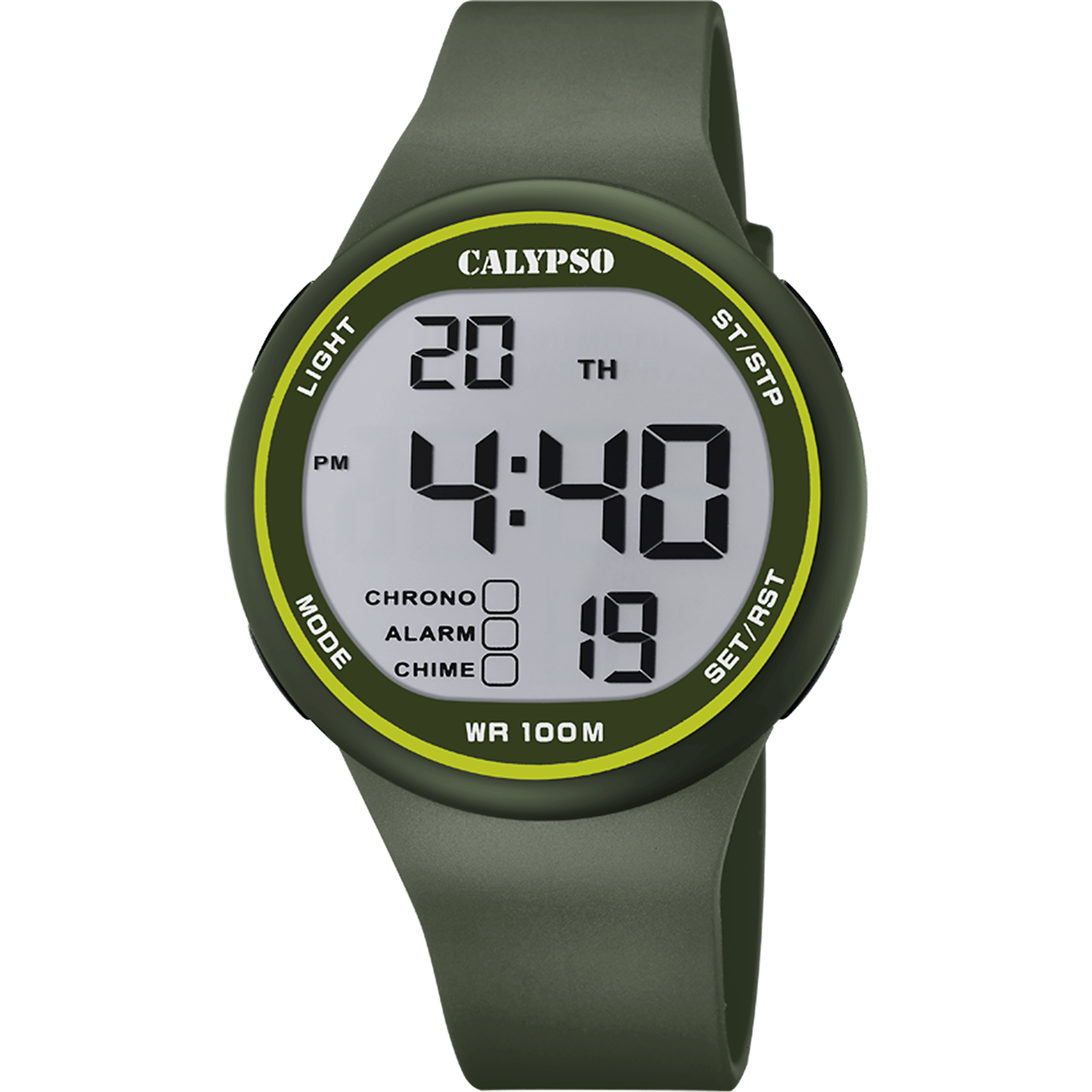 Calypso Watch K5795/5 Green, Rubber Strap, Men