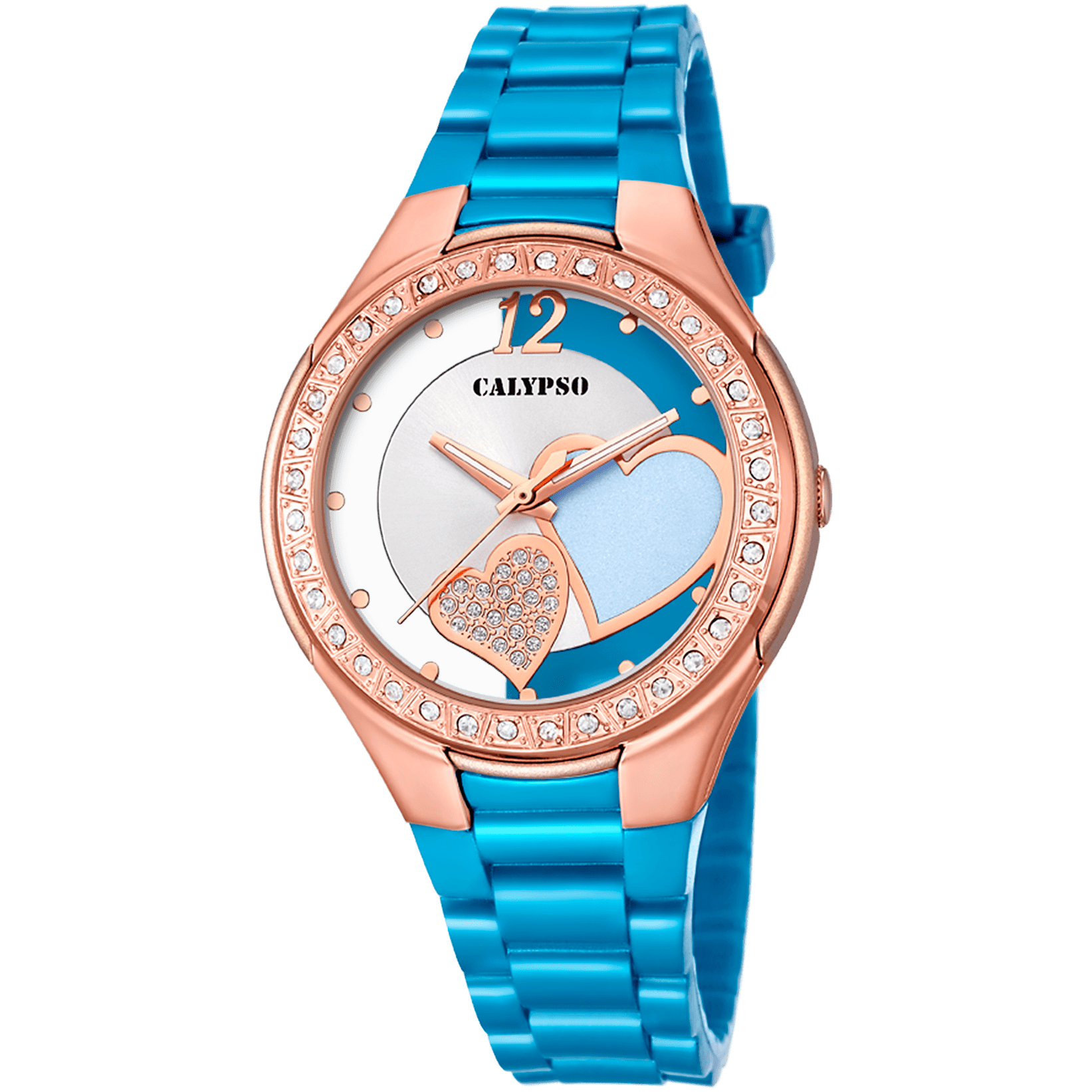 Montre Calypso K5679/N Bleu, Bracelet Caoutchouc, Femme