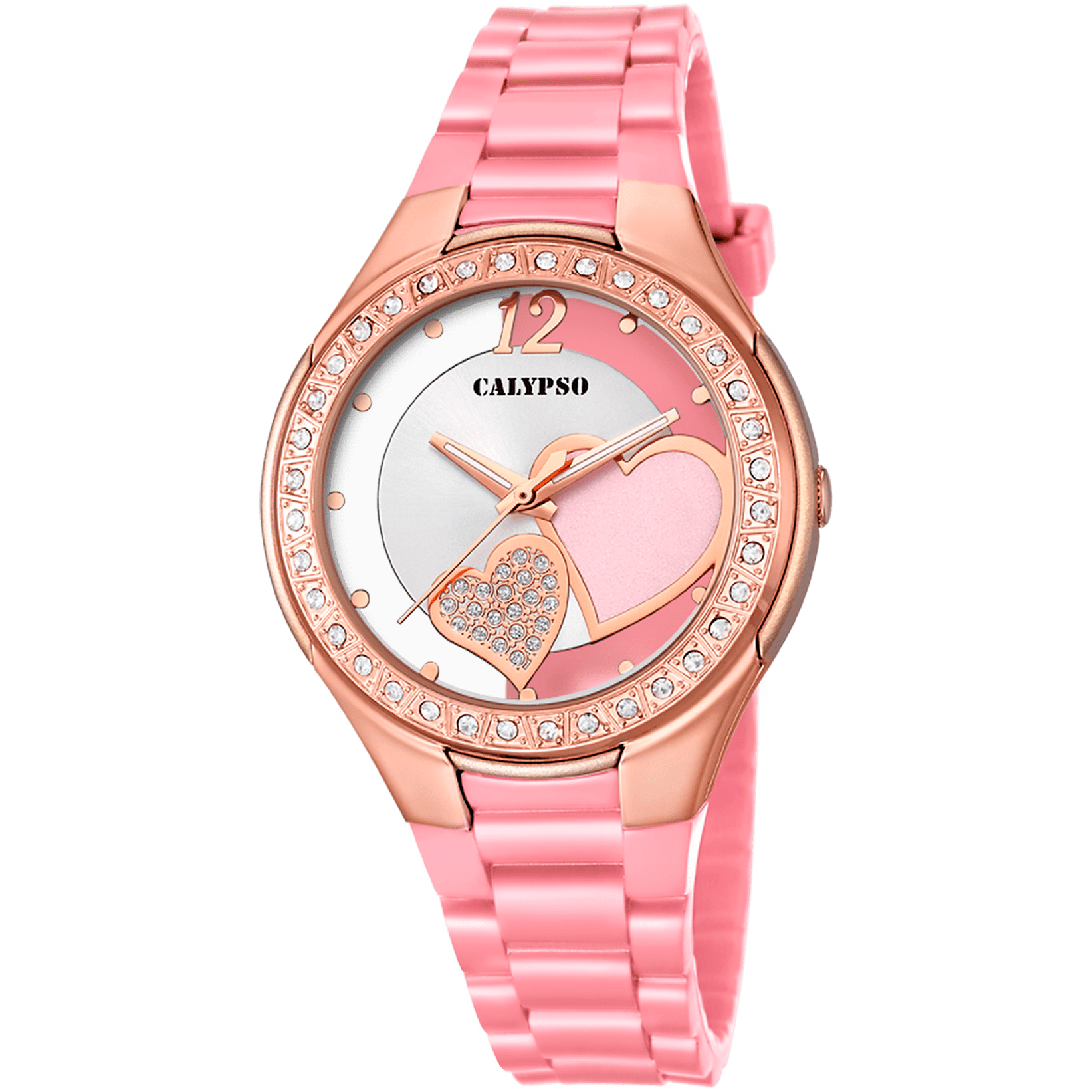 Montre Calypso K5679/M Rose, Bracelet Caoutchouc, Femme
