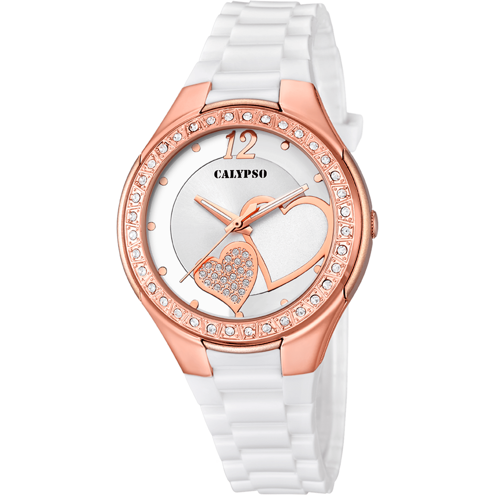 Montre Calypso K5679/L Blanc, Bracelet Caoutchouc, Femme