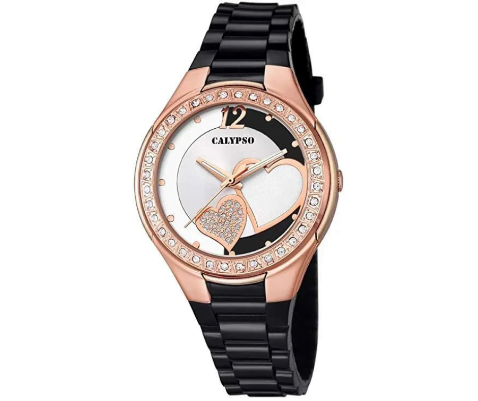 Montre Calypso K5679/P Noir, Bracelet Caoutchouc, Femme