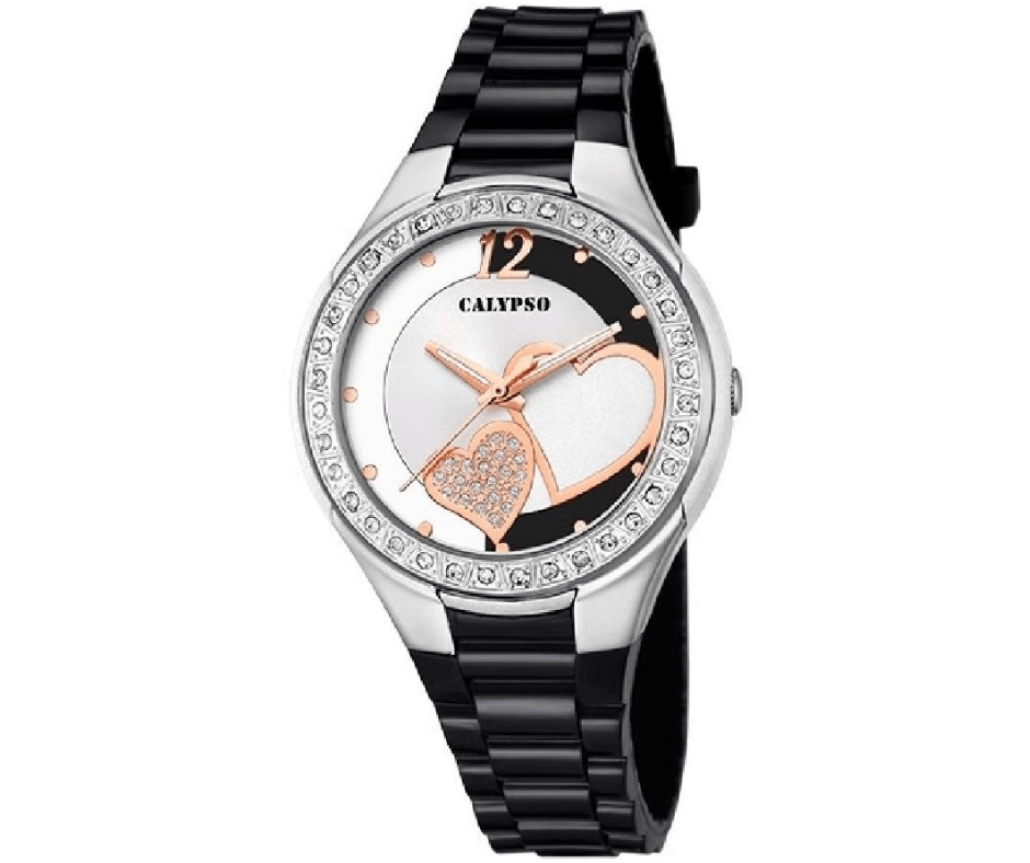 Montre Calypso K5679/K Noir, Bracelet Caoutchouc, Femme