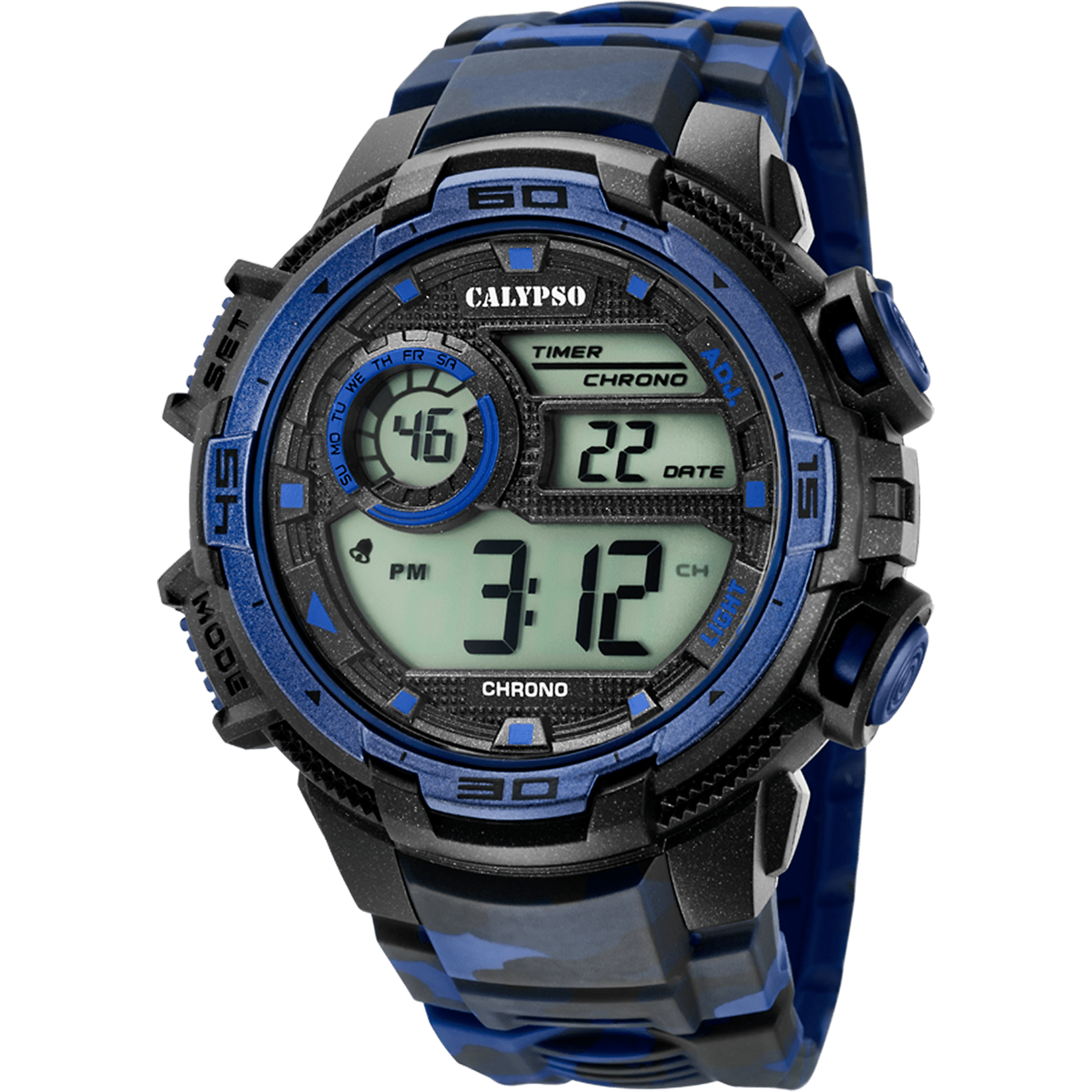 Calypso Watch K5723/1 Blue, Rubber Strap, Men