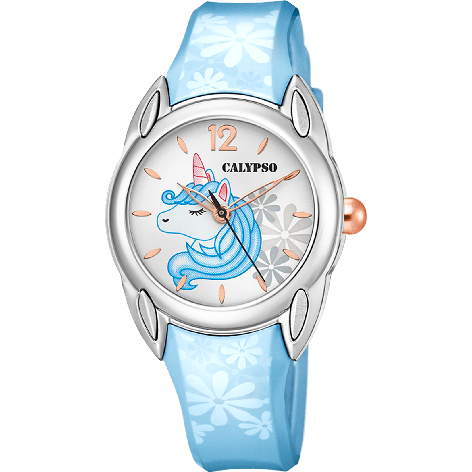 Calypso Watch K5734/B Silver, Rubber Strap, Women