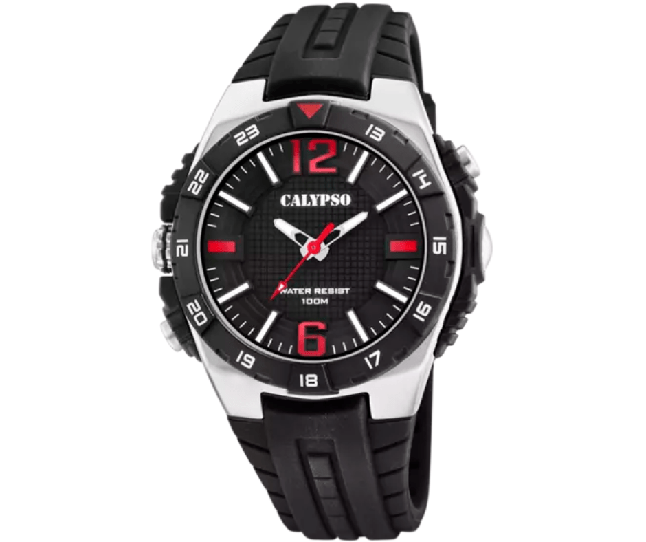 Montre Calypso Casual K5778/6 Noir, Bracelet Caoutchouc, Homme