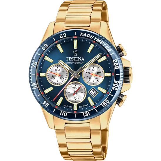 Montre Festina Timeless F20634/2 Bleu, Bracelet Acier, Homme