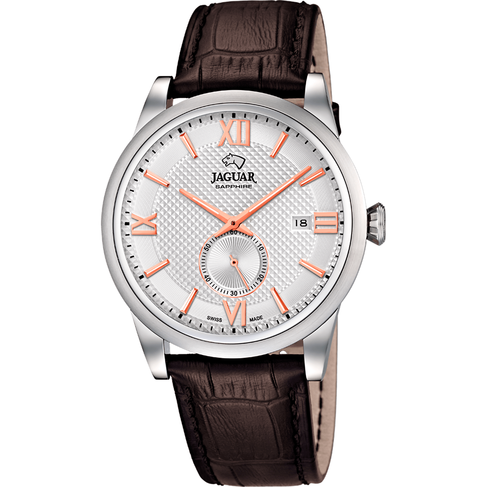 Montre Jaguar Acamar J662/B Blanc, Bracelet Cuir, Homme