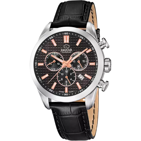 Montre Jaguar Acamar J866/4 Noir, Bracelet Cuir, Homme