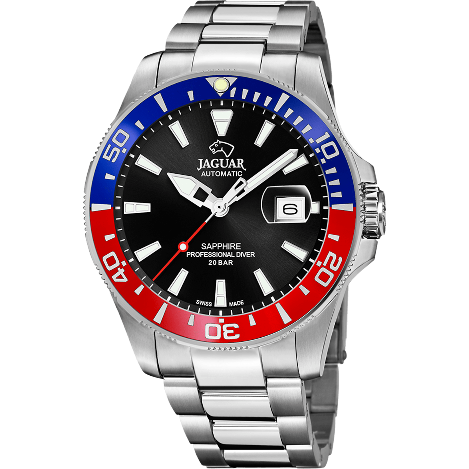 Montre Jaguar Automatic J886/4 Noir, Bracelet Acier, Homme