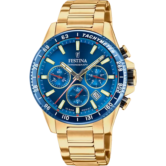 Montre Festina Timeless F20634/3 Bleu, Bracelet Acier, Homme